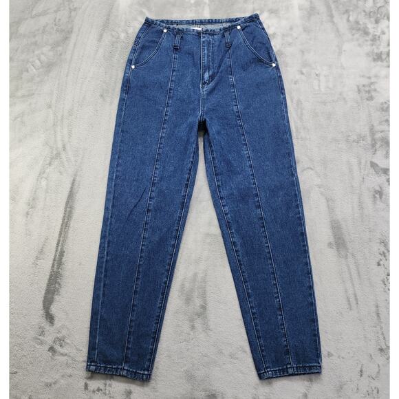 NEW Denim Blvd Mom Jeans Womens Size 3 Blue High Rise Front Seam Tapered Leg - Picture 1 of 12